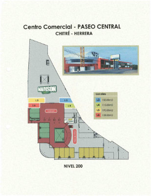 Herrera- Storefronts for rent in Centro Commercial Paseo Central in Chitre.