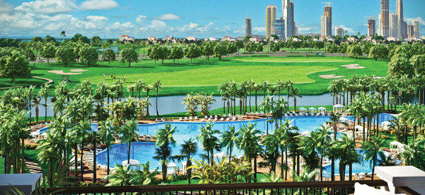 Lagoon pools with view of golf course