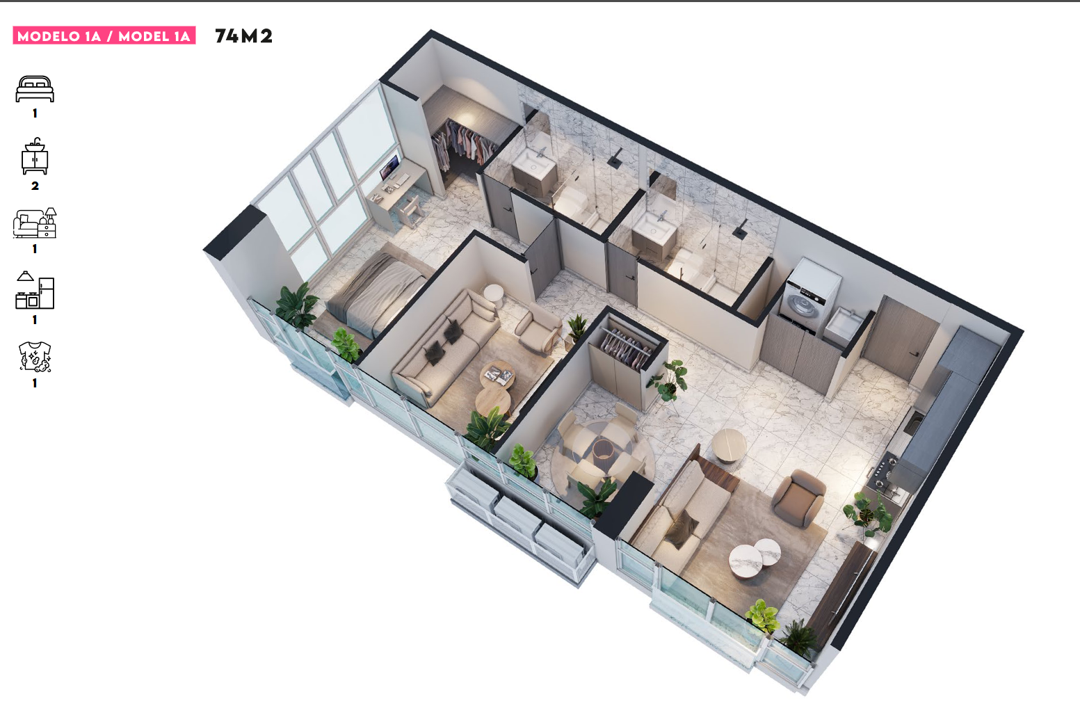 AMAZONAS APARTMENT MODEL C - D
