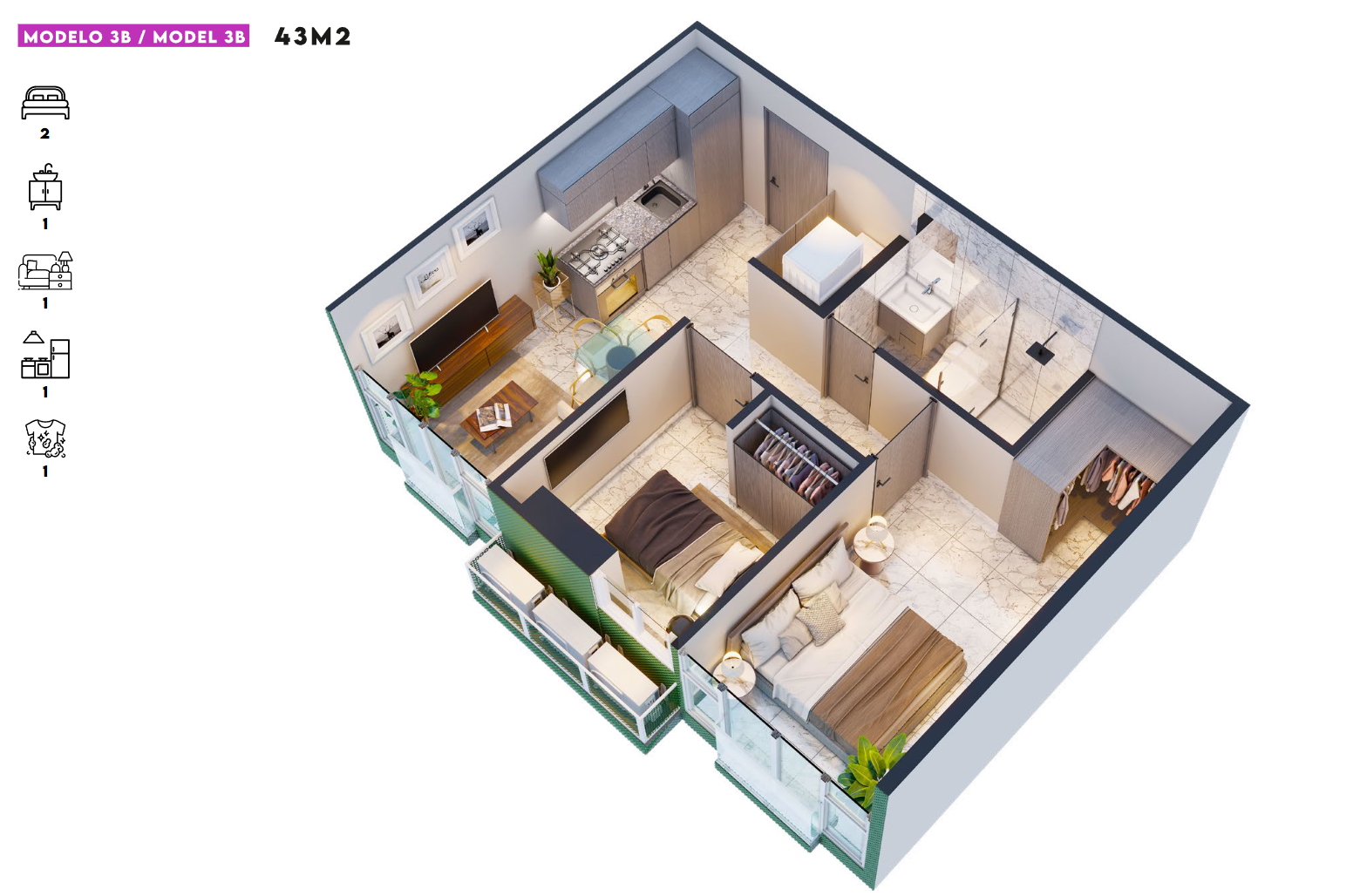 AMAZONAS APARTMENT MODEL  A, F, G, H, I, J, K, L