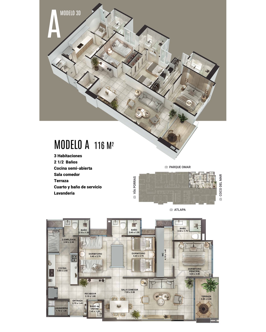 3 Bedroom Apartments for Sale at PH ASIS Near Parque Omar